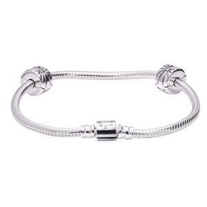 Pandora Sterling Silver Barrel Clasp Iconic Bracelet Gift Set